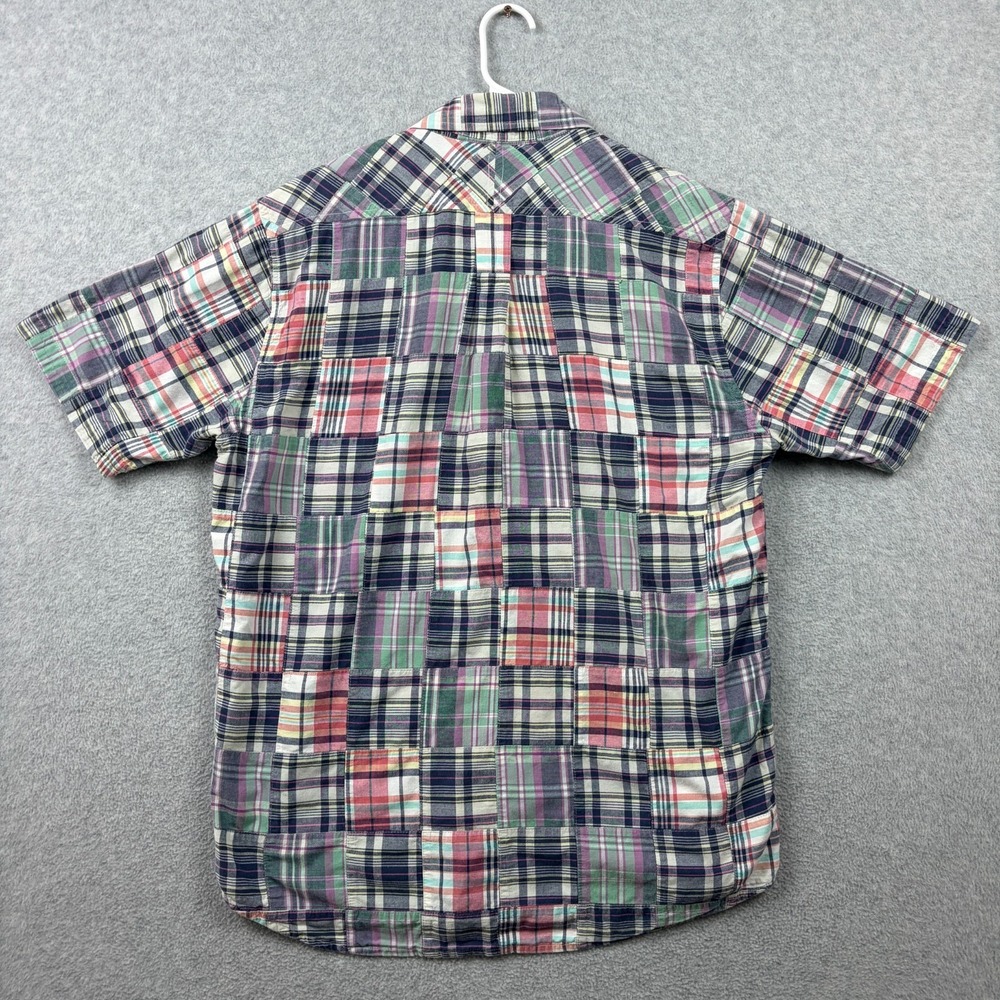 Castaway Nantucket Patchwork Madras Shirt Mens Medium Short Sleeve Plaid Coastal - Picture 6 of 9